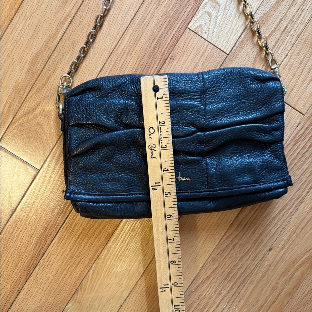 Cole Haan, black leather handbag, removable chain strap, VGUC - Picture 8 of 12